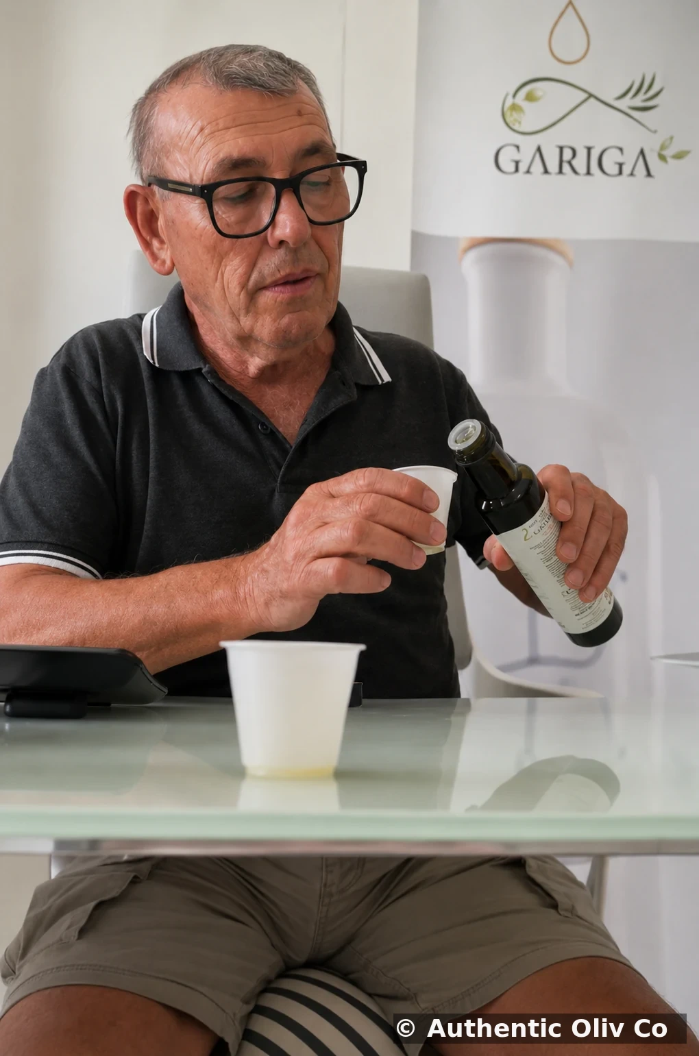 Gariga producer tasting extra virgin oliv oil