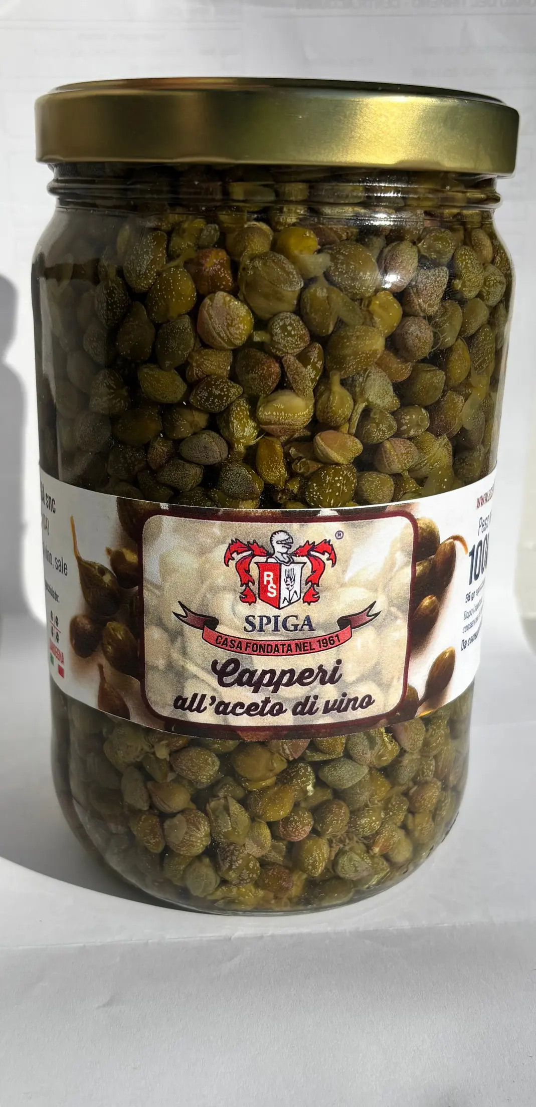 Spiga capers in wine vinegar 1 kg jar