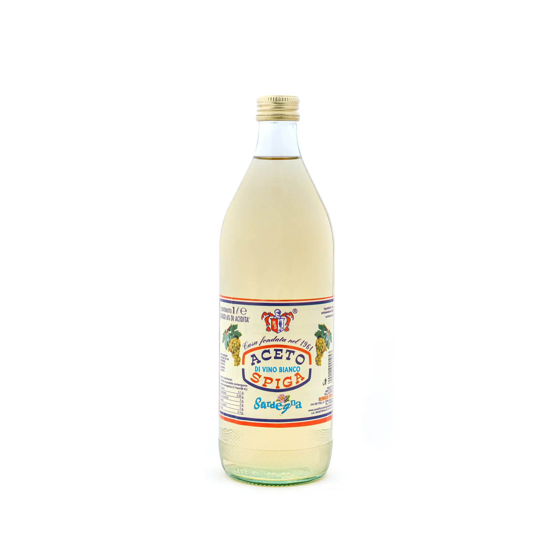 Spiga white wine vinegar bottle