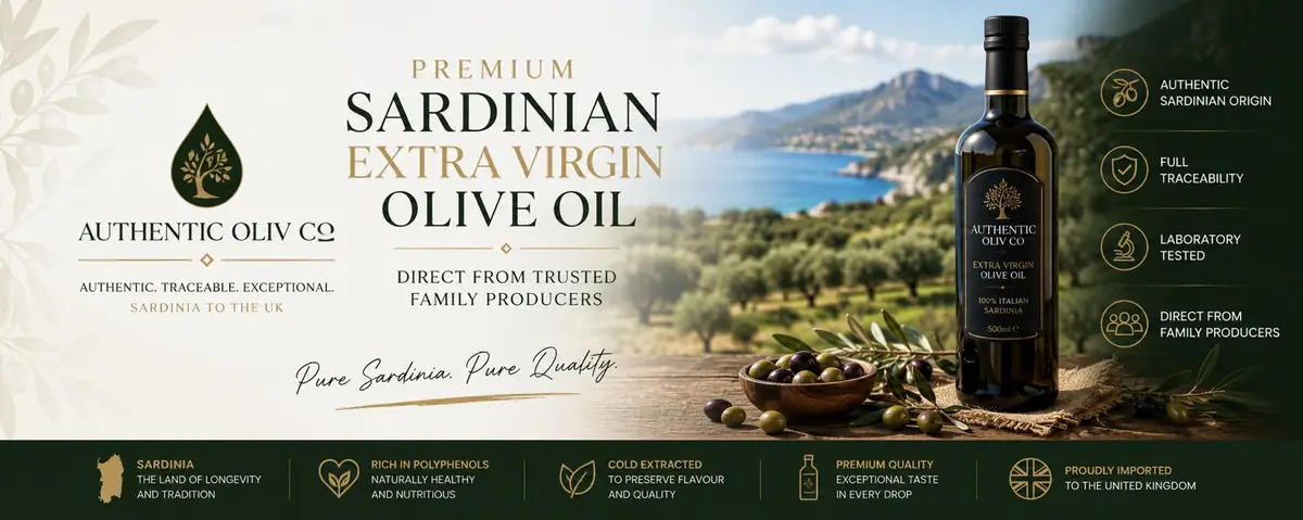 Premium Sardinian extra virgin oliv oil banner